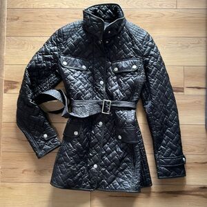 Like New. Cole Haan quilted jacket w genuine  lambskin Trim ! Size S